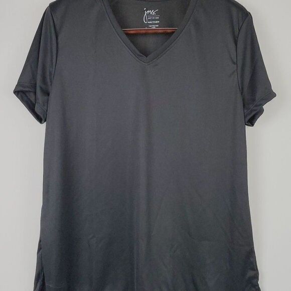 NWT Just My Size Active Plus Size 1 1x Black SS t-shirt Top - Picture 1 of 2